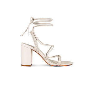 Schutz 'Maxima' White Block Leather Heel Size 7.5